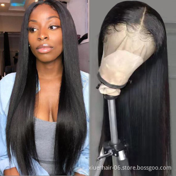 Vendor Hd Transparent Swiss Lace Front Wig Human Hair 360 Lace Frontal Wig Straight Glueless Brazilian 100% Virgin Full Lace Wig